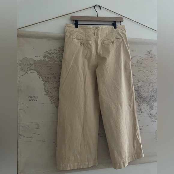Maeve Anthropologie Remi Wide Leg Cropped Chino Pants Size 10 - Picture 3 of 15
